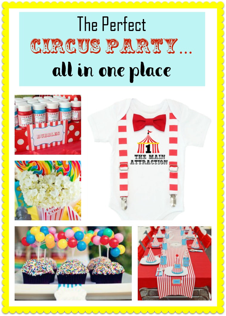 circus first birthday party ideas outfit baby boy carnival onesie red aqua big top circus tent shirt