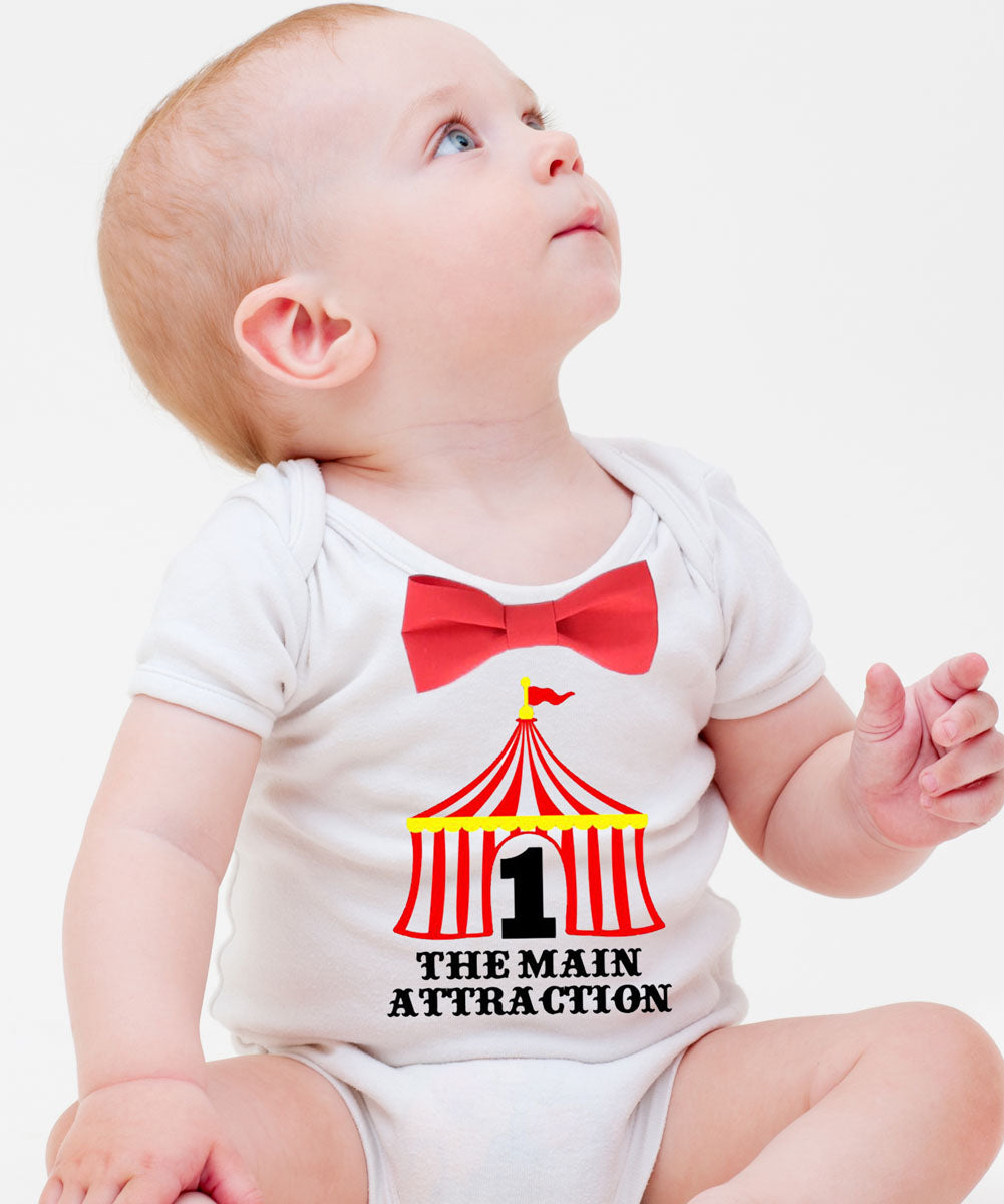 Circus First Birthday Outfit Baby Boy With Circus Tent and Bow Tie