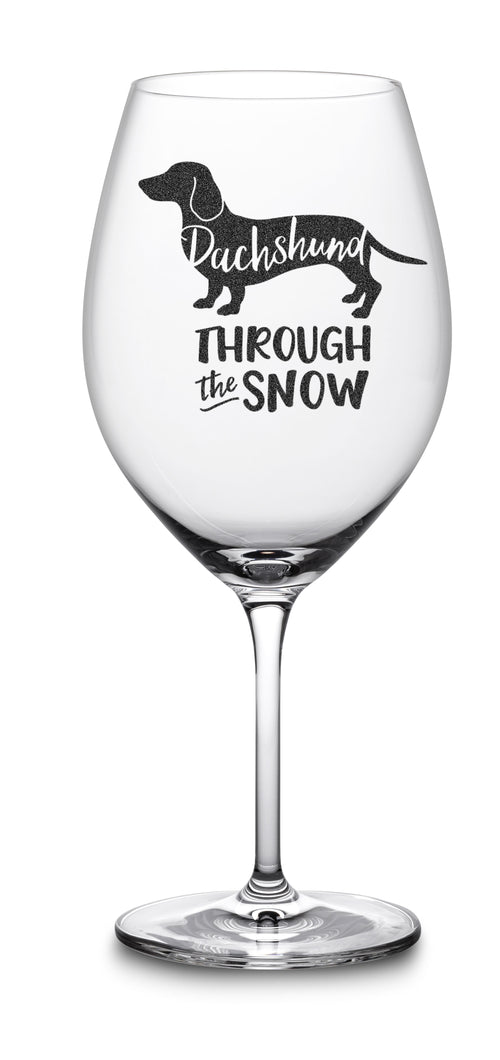 wiener dog wine glass christmas gift birthday dachshund through the snow funny wine glasses holidays