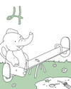 See-Saw Elephant Park Sketch Baby Photo Backdrop Photo Prop Background Monthly Pictures Milestone Backdrop