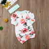 Baby Girls Newborn Swaddle Long Sleeve Outfits Floral Romper with Matching Headband