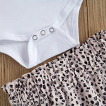 Baby Girl Little Sunshine Bodysuit with Leopard Animal Print Bloomers and Matching Head Wrap Bow