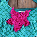 Baby Girls Mermaid Bikini Swimwear Swimsuit Bathing Suit Swimming Star Scale Clothes Set 2-7Y