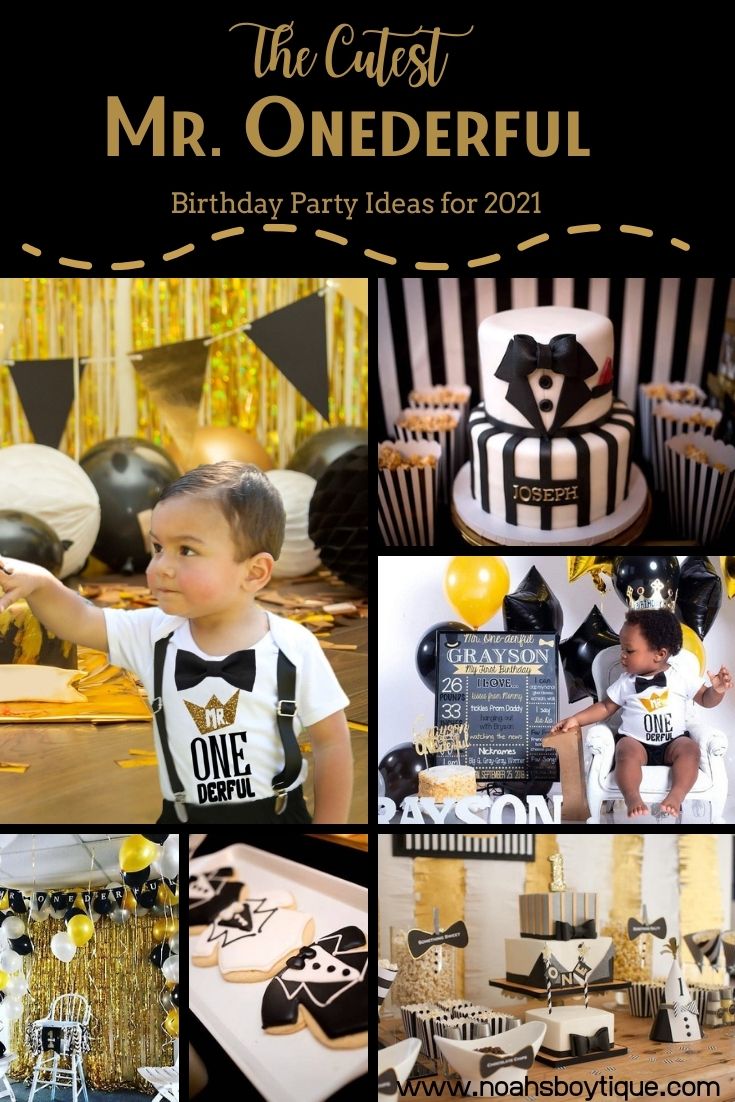 mr onederful first birthday party outfit ideas and decorations one-derful cake and supplies theme ideas gold and black