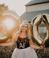 30th Birthday Tank Woman 30 AF 30 th Shirt Black Gold Glitter photo shoot funny gift pink balloons