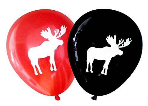 Moose Balloons (16 pcs) by Nerdy Words (Red and Black)