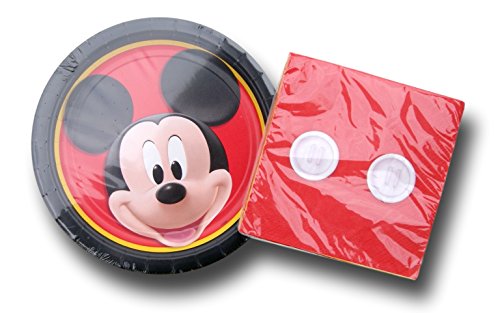 Classic Mickey Mouse Birthday Party Supply Kit - Plates and Napkins by Disney