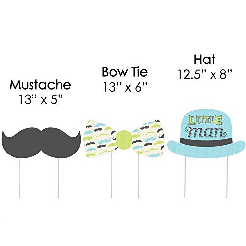 Dashing Little Man Mustache Party - Lawn Decorations - Outdoor Baby Shower or Birthday Party Yard Decorations - 10 Piece