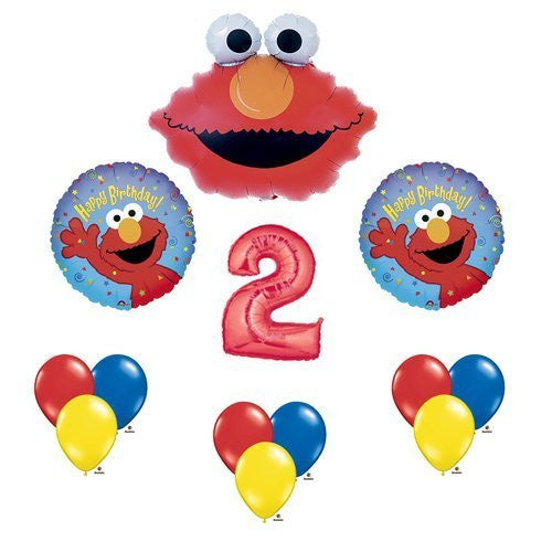 Elmo Sesame Street #2 2nd Second Birthday Party Supply Balloon Mylar Latex Set by Anagram
