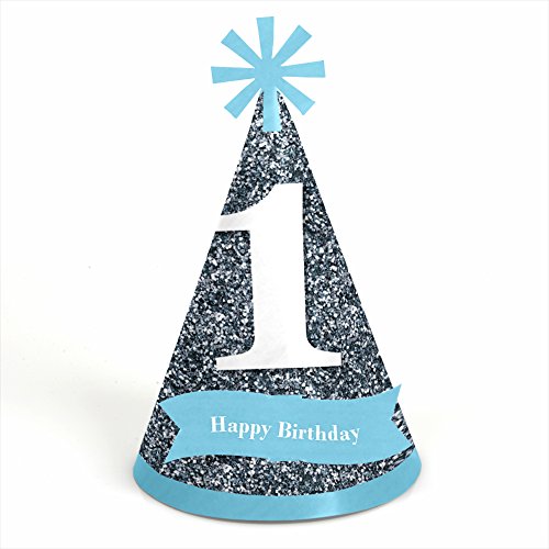 1st Birthday Boy - Fun to be One - Cone Birthday Party Hats - 8 Count