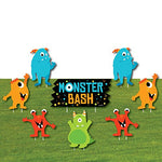 Big Dot of Happiness Monster Bash - Yard Sign & Outdoor Lawn Decorations - Little Monster Birthday Party or Baby Shower Yard Signs - Set of 8