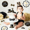 24Pack Mr Onederful Centerpiece Sticks Table Toppers Little Man First Birthday Party Decorations, Black and Gold Party Favor Table Decoration Mustache Party Decor