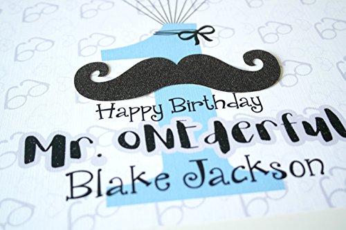 Mr. ONEderful 1st Birthday Party Boy Decor, Mustache Boy First Birthday Party Guest Book Alternative