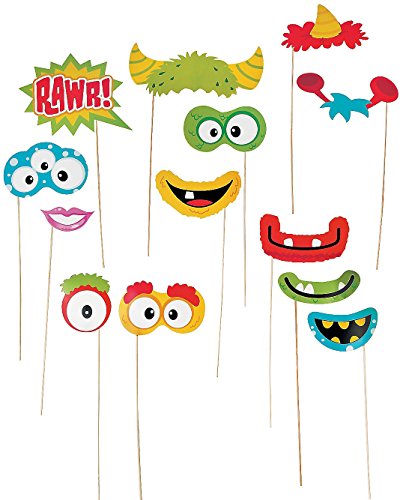 Fun Monster Photo Stick Props (12 Pack) 1 1/2-8 1/2" X 2" - 4 1/4. Paper.