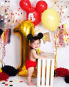 Mickey Mouse Birthday Decorations Mickey Mouse Party Supplies Yellow Black Red Confetti Ballons Fire Truck Birthday Banner,Minnie Mouse Birthday Party Decorations, Mickey Garland Banner