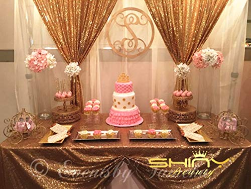 ShinyBeauty Backdrop for Pictures 2FTx7FT-2Pack Sequin Curtain Backdrop 2 Panels Gold Shimmer Backdrop