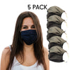 Black Cotton Face Masks Double Layer with Filter Pocket 3 Pack 5 Pack Comfy Elastic Washable Reusable Customize