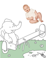 See-Saw Elephant Park Sketch Baby Photo Backdrop Photo Prop Background Monthly Pictures Milestone Backdrop