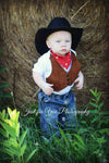 Brown Suede Baby Vest - Baby Cowboy Vest - Baby Boy Cowboy Theme - Baby Boy Birthday Vest - Baby Vest Bodysuit