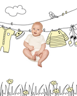 Clothesline Onesie Sketch Baby Photo Backdrop Photo Prop Background Monthly Pictures Milestone Backdrop