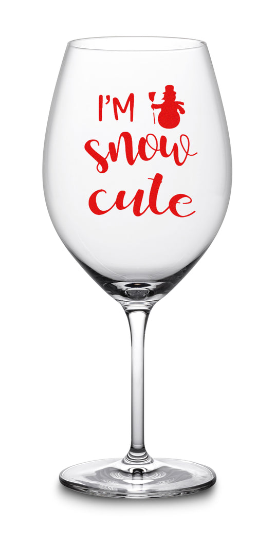 I'm Snow Cute Wine Glass Christmas Gift Baskets Exchange Wine Lover Holidays Moms Family 