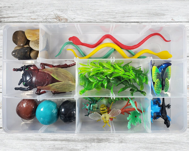 Insects Bugs and Critters Play Dough Sensory Bin Kit Playdough Box Gift for Boys