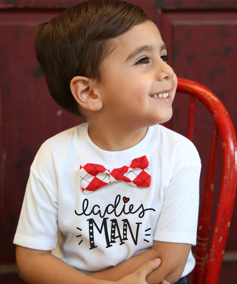 valentines day outfit toddler bow tie shirt ladies man funny heartbreaker argyle hearts