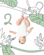 Monkey Sketch Baby Photo Backdrop Photo Prop Background Monthly Pictures Milestone Backdrop