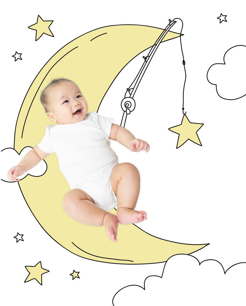 Moon Stars Sketch Baby Photo Backdrop Photo Prop Background Monthly Pictures Milestone Backdrop