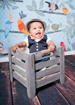 Navy Blue Baby Vest - Baby Tuxedo Vest - Baby Boy Wedding Vest - Baby Boy Birthday Vest - Baby Vest Bodysuit