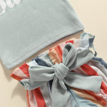 Baby Girl Babe Tank and Stripe Bloomer Shorts With Bow