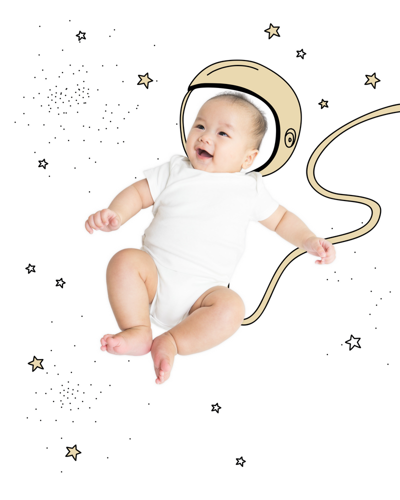 Astronaut Space Sketch Baby Photo Backdrop Photo Prop Background Monthly Pictures Milestone Backdrop