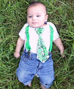 Baby Boy St Patricks Day Outfit - Shamrock Tie - Newborn St Patricks Clothes - First St. Patrick's Day Shirt - Parade - Pageant - Green Pant - Noah's Boytique