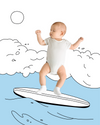 Surfing Sketch Baby Photo Backdrop Surf Board Background Monthly Pictures Milestone Backdrop
