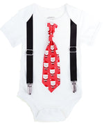 baby boy christmas outfit santa tie black suspenders