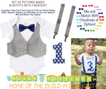 1st Birthday Outfit Boy - Boys First Birthday Outfit - Baby Boy Suspender Outfit - Grey Vest Red Navy Bow Tie Chevron Suspenders - Bundle