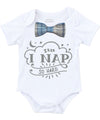 Cute Baby Boy Clothes I Nap So Hard with Blue and Gray Plaid Bow Tie, Long or Short Sleeve, Baby Shower Gift, New Baby Coming Home Outfit Bow Tie Onesie