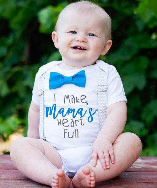 baby boy onesies with sayings cute bow tie baby shower gift new baby gift son mamas heart full