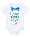 mothers day outfit shirt baby boy onesie with saying bow tie suspenders chevron grey blue mothers day gift new mom gift baby shower gift