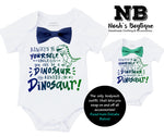 Baby Boy Dinosaur Outfit with Blue or Green Bow Tie - New Baby Gift Ideas for Boys - Dinosaur Birthday Outfit - Clothes for Toddler Boys always be a dinosaur