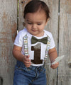 Jungle Safari Personalized First Birthday Shirt Suspenders and Bow Tie