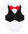 baby boy vest bow tie onesie black and red blue yellow