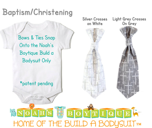 Baptism Christening Ties and Bow Ties for Noah's Boytique Build a Bodysuit - Snap On Bow Ties - Ties for Babies - Baby Boy - Bowtie
