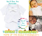 Baby Boy Baptism Outfit - Dedication Outfit for Boy - Baby Baptism Suit - Tuxedo Baby Outfit - White Vest and Tie - Baby Christening - Noah's Boytique