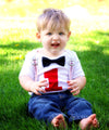 Baseball First Birthday Shirt Bow Tie Suspenders Baby Boy Noah's Boytique