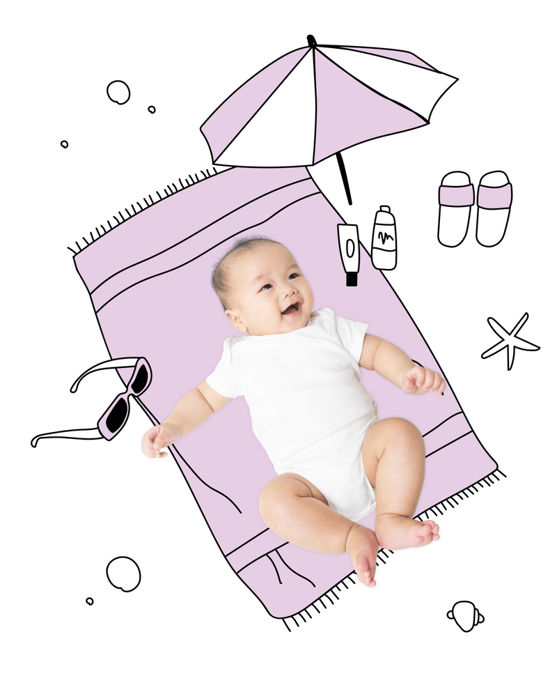 Sun Bathing Beauty Sketch Baby Photo Backdrop Background Illustration Monthly Pictures Milestone Backdrop