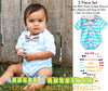 Baby Boy Cardigan Outfit with Bow Tie Aqua Blue and Grey - Preppy Baby Outfit - Short Sleeve - Baby Boy Clothes - Stripes - Summer - Spring - Noah's Boytique - Noah's Boytique Bodysuit - Baby Boy First Birthday Outfit