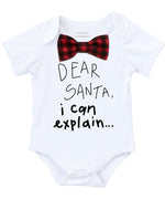baby boy christmas oufit funny onesie buffalo plaid first christmas newborn bow tie suspenders