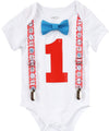 Dr. Seuss First Birthday Outfit Baby Boy Cat in the Hat Thing
