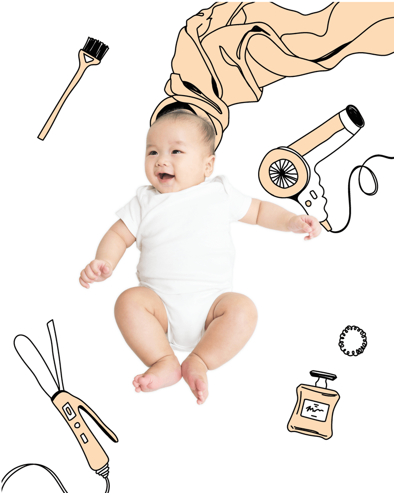 Beauty Shop Sketch Baby Photo Backdrop Background Illustration Monthly Pictures Milestone Backdrop